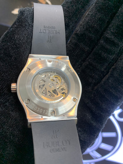 Hublot Skeleton Black PVC 42mm