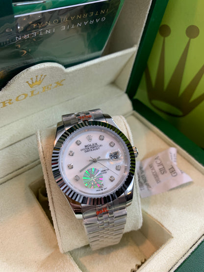 Rolex Just Date Silver Chain 40mm