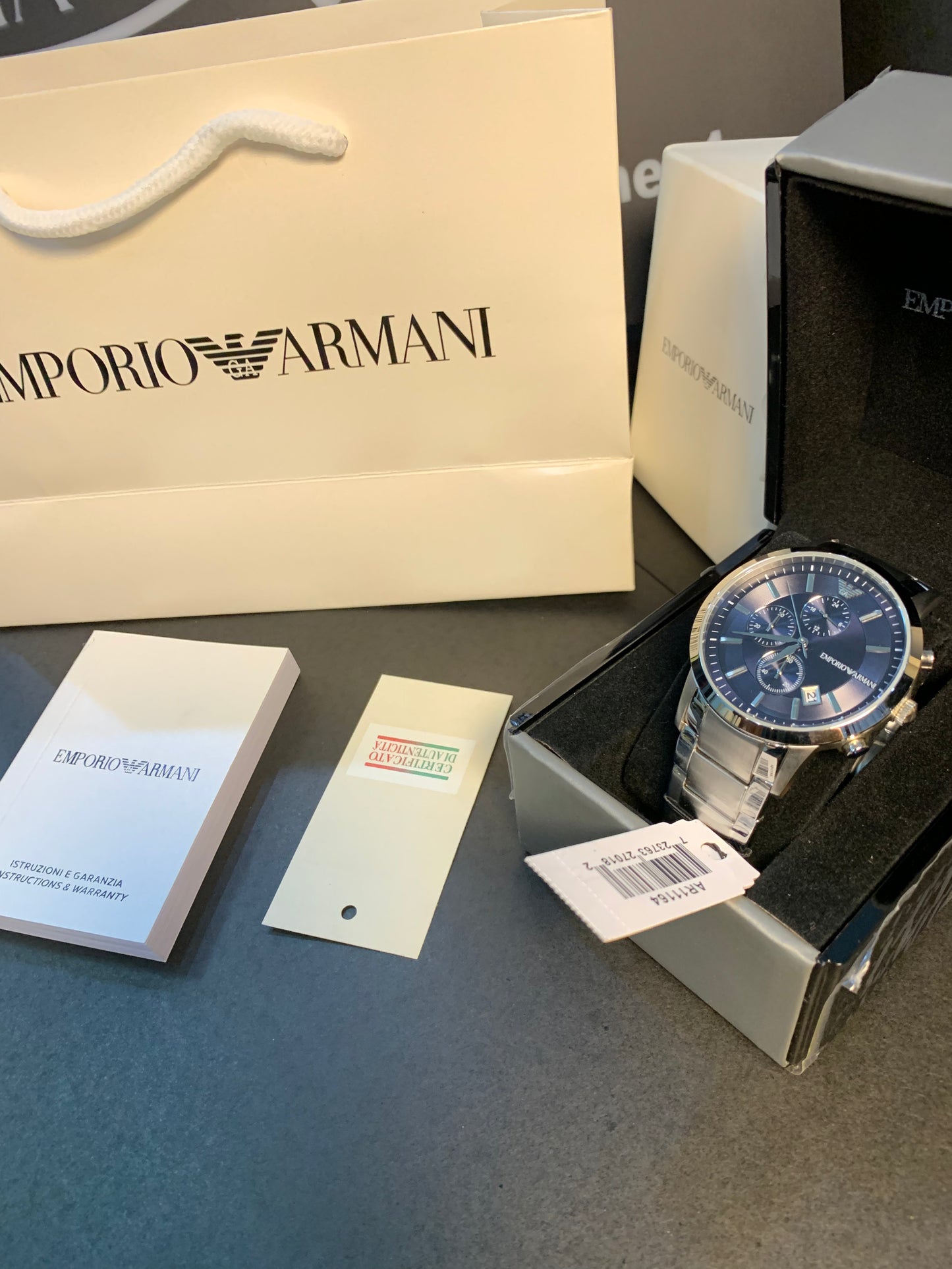 Emporio Armani Silver Chain Chronograph 43mm