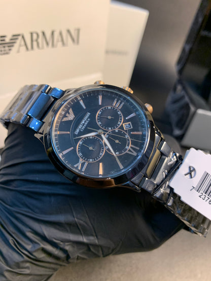 Emporio Armani Black Chain Chronograph 43mm