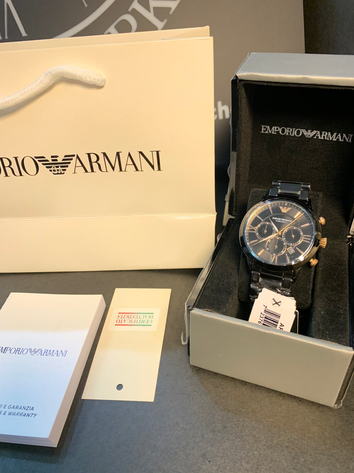 Emporio Armani Black Chain Chronograph 43mm