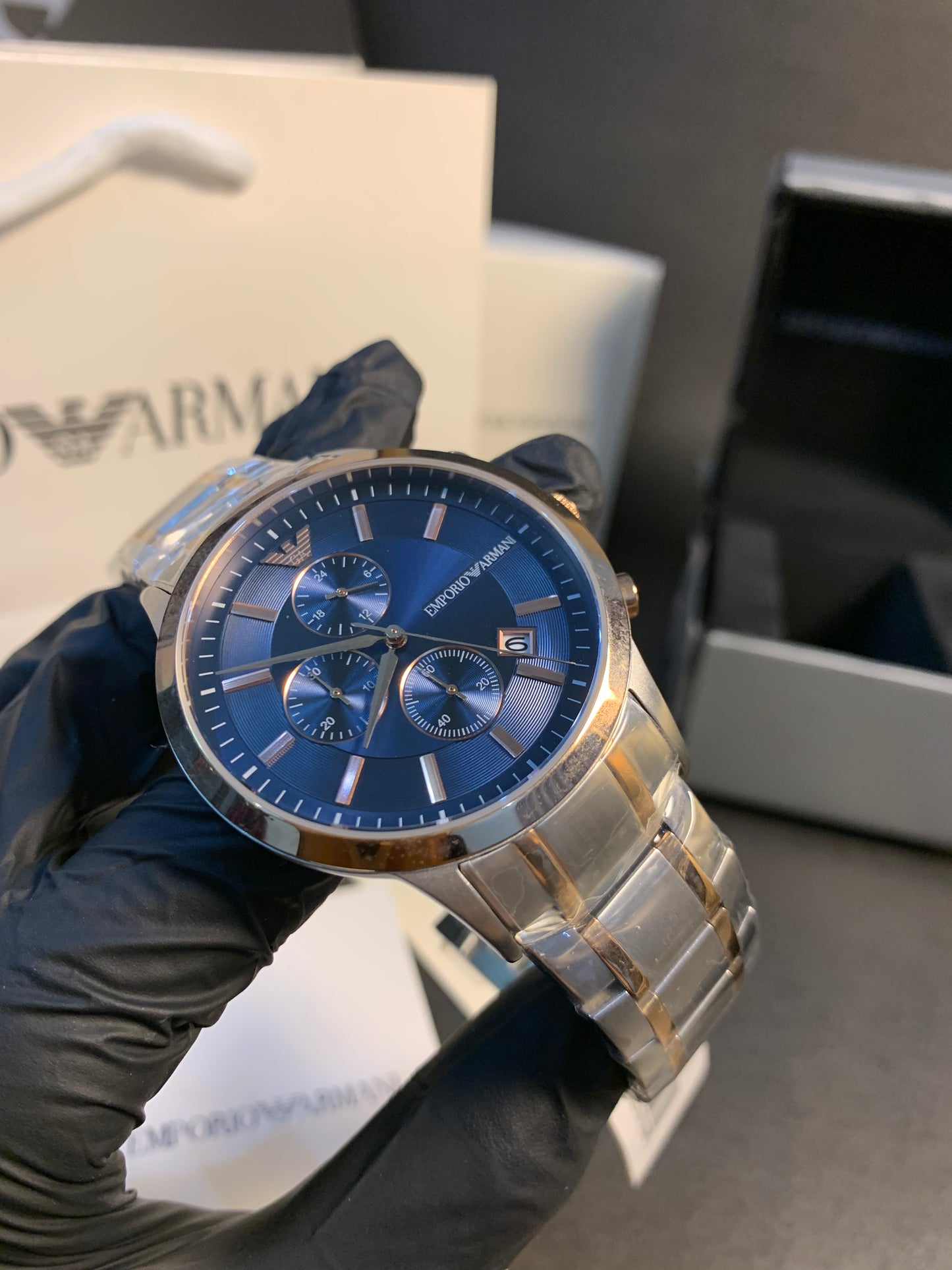 Emporio Armani Two Tone Chain Chronograph 43mm