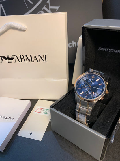 Emporio Armani Two Tone Chain Chronograph 43mm