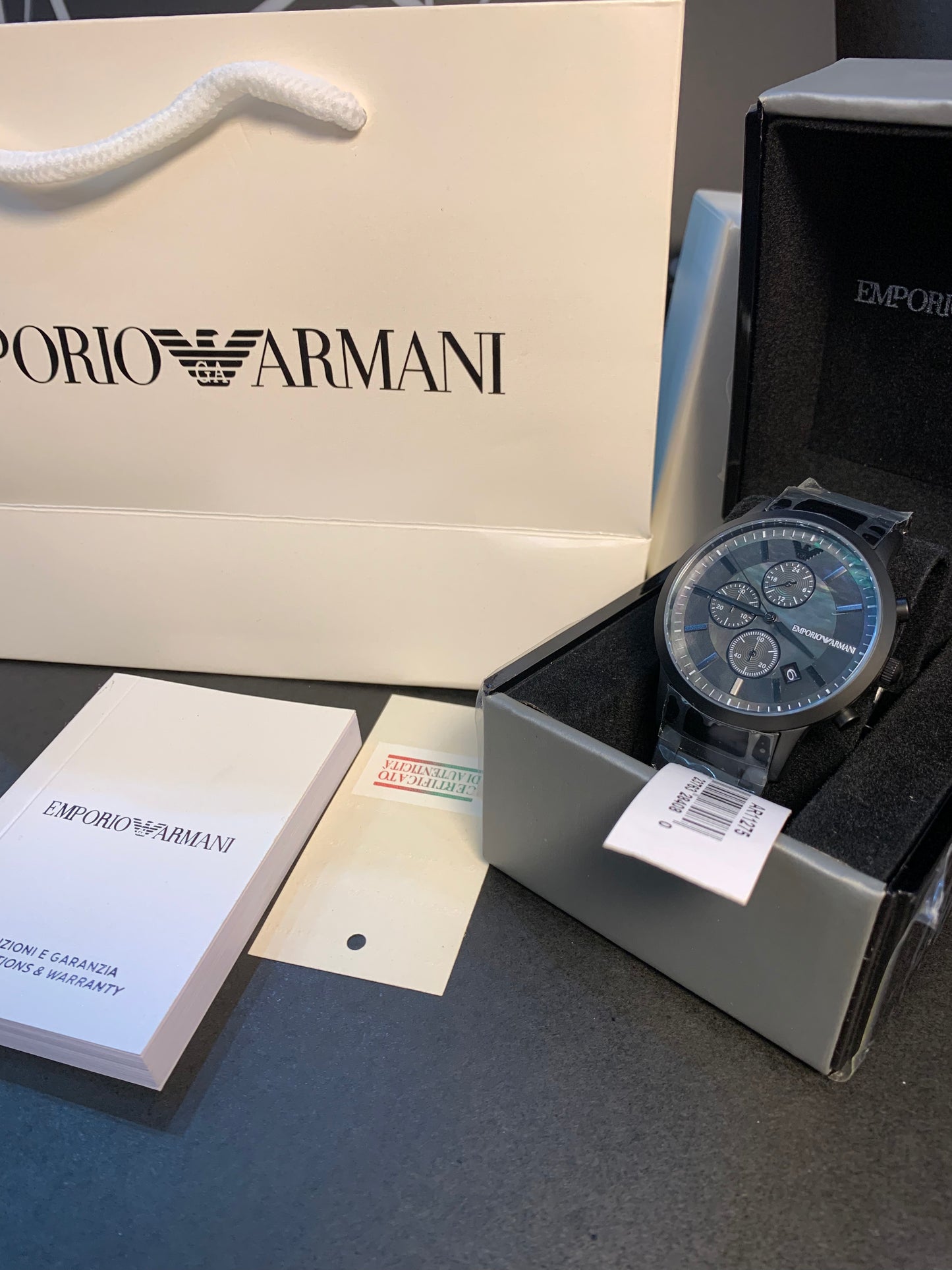 Emporio Armani Black Chain Chronograph 43mm