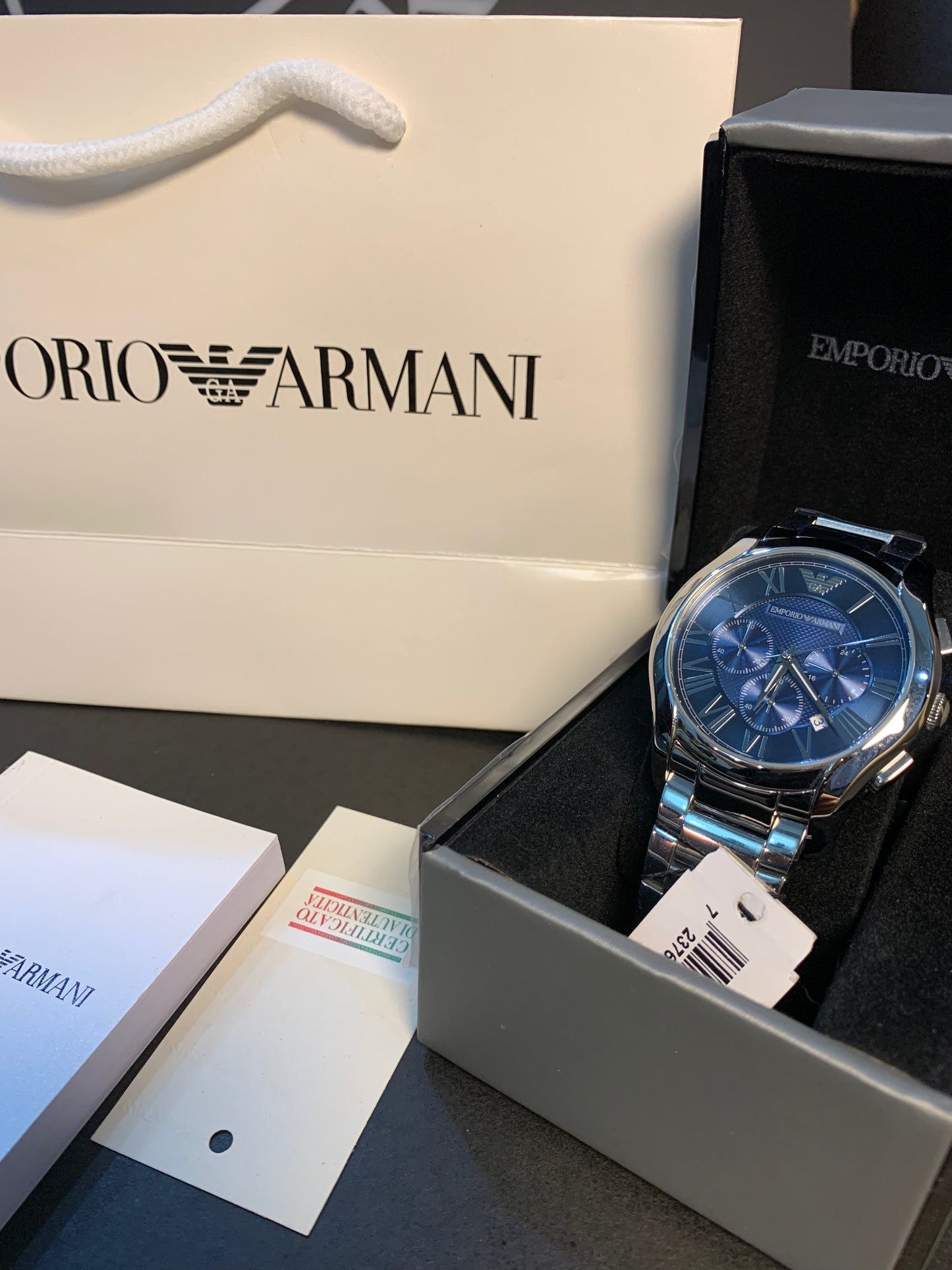 Emporio Armani Blue Dial Chronograph 43mm