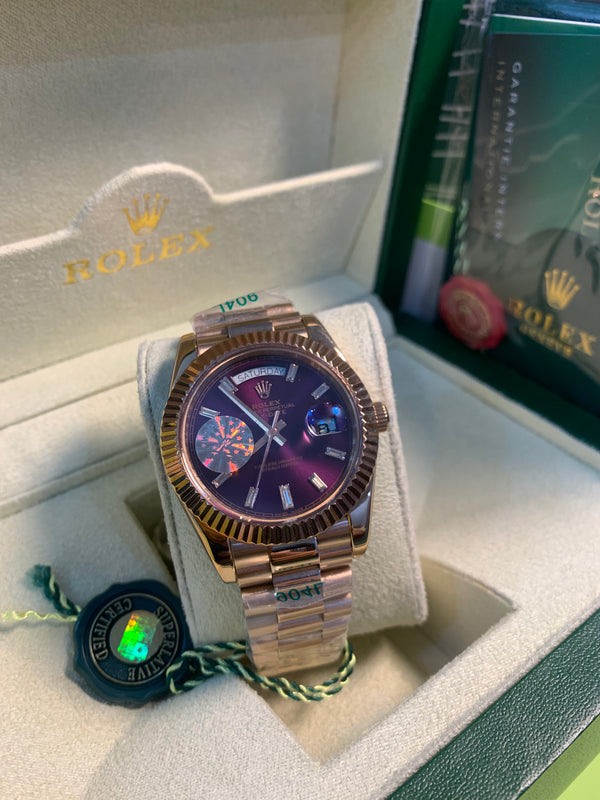 Rolex Day-Date  Rose gold 40mm Purpel Dial👑