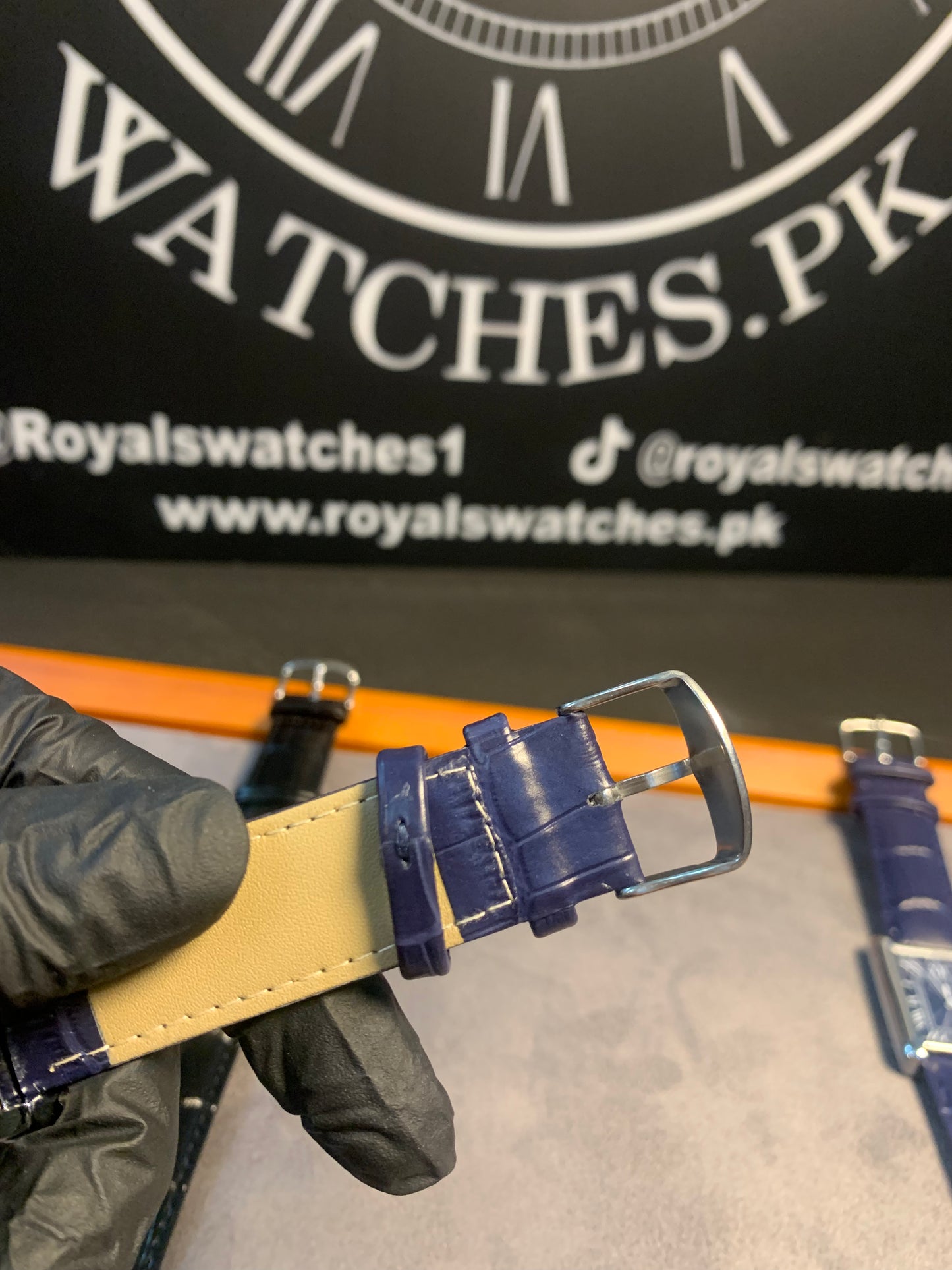 Cartier Tank Blue Leather Quartz