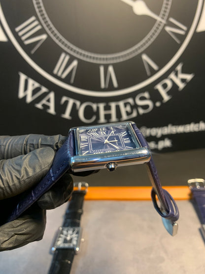 Cartier Tank Blue Leather Quartz