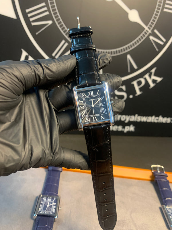 Cartier Tank Black Leather Quartz