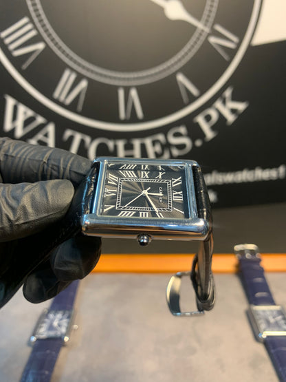 Cartier Tank Black Leather Quartz