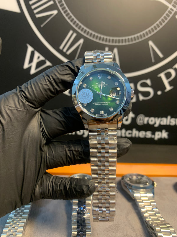 Rolex Just Date Silver Chain 40mm