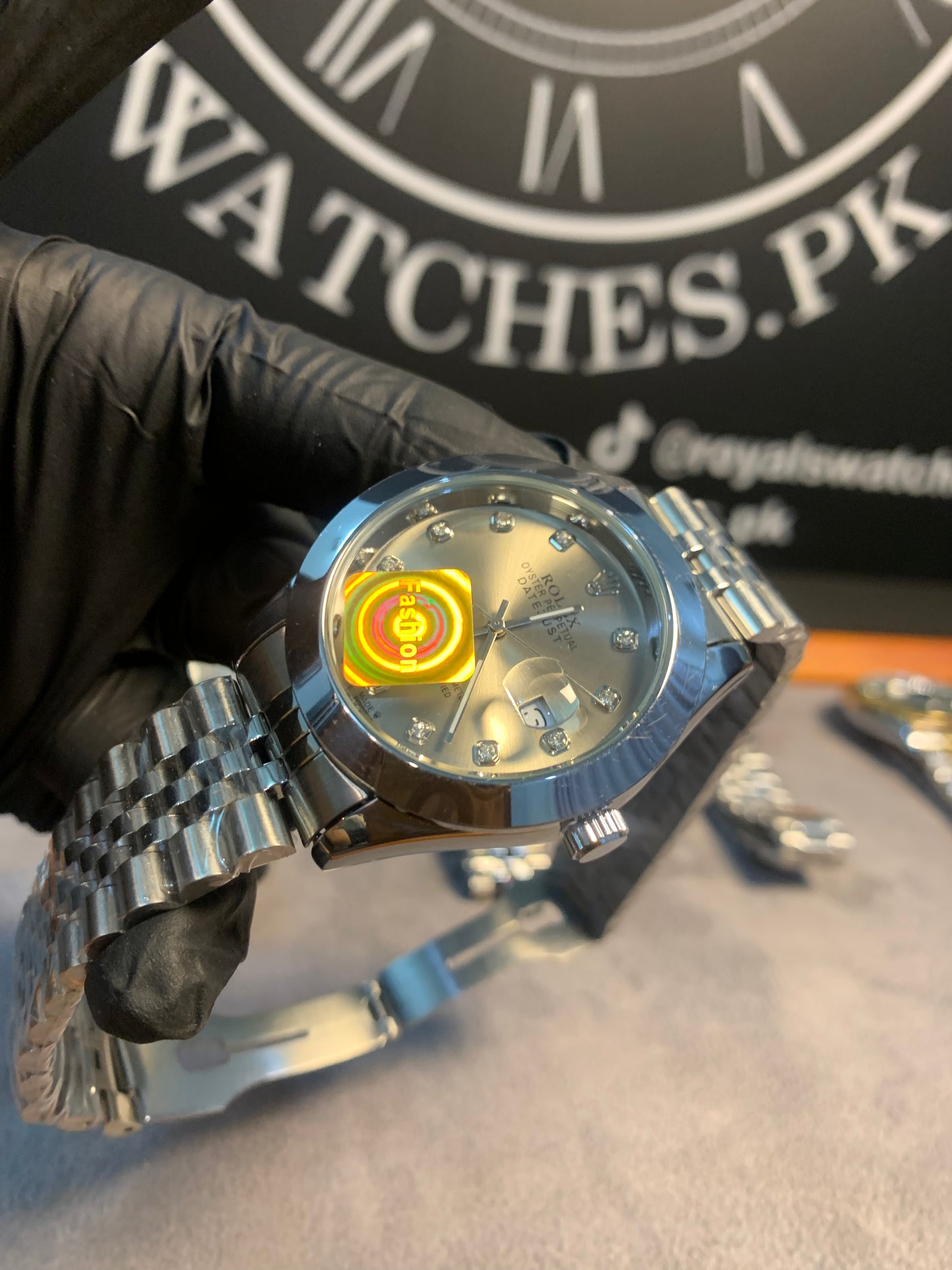 Rolex Just Date Silver Chain 40mm