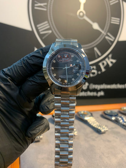 Rolex Just Date Silver Chain 40mm