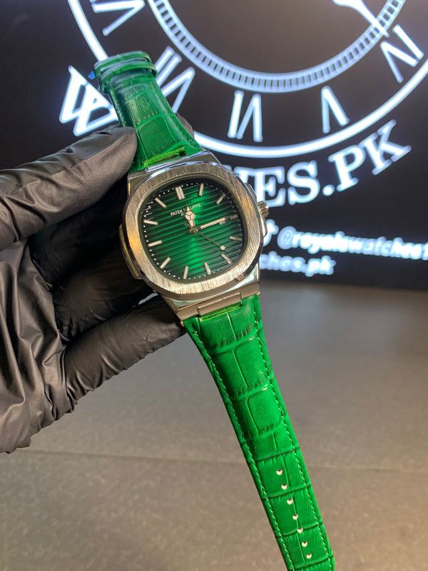 Patek Philippe Green Leather Quartz