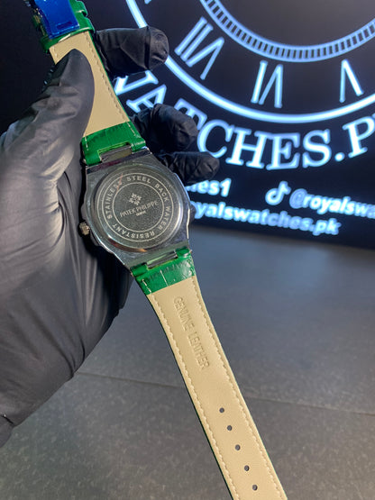 Patek Philippe Green Leather Quartz