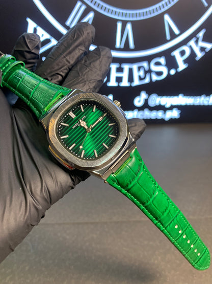 Patek Philippe Green Leather Quartz