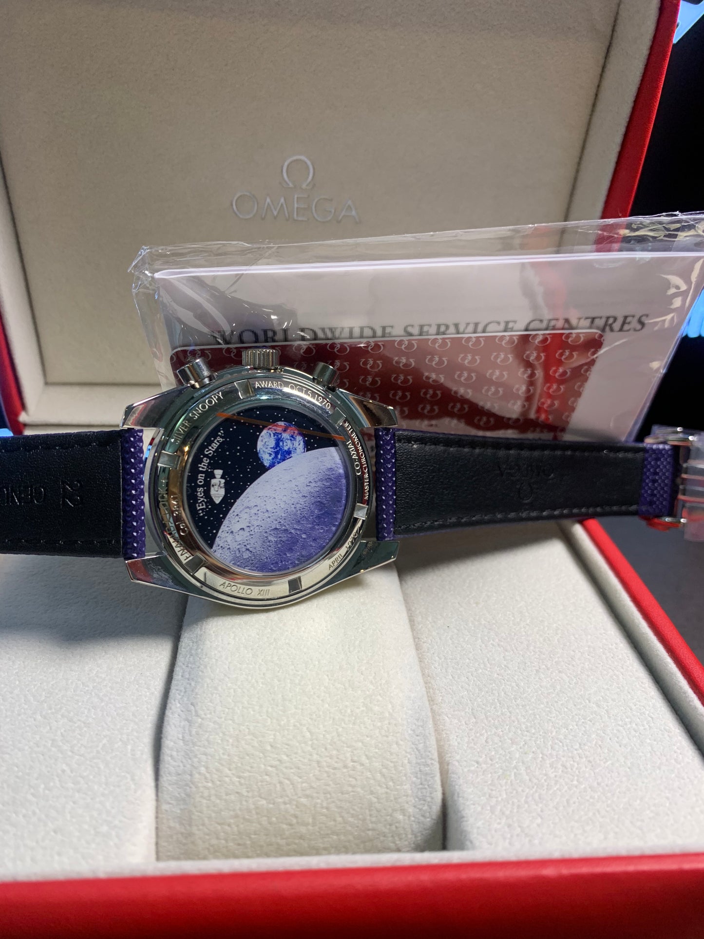 Omega Speedmaster Silver Snoopy Award Blue Strap 42mm