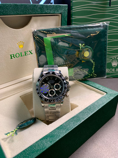 RLX Daytona Black Dial Silver Chain Automatic Chronograph 40mm