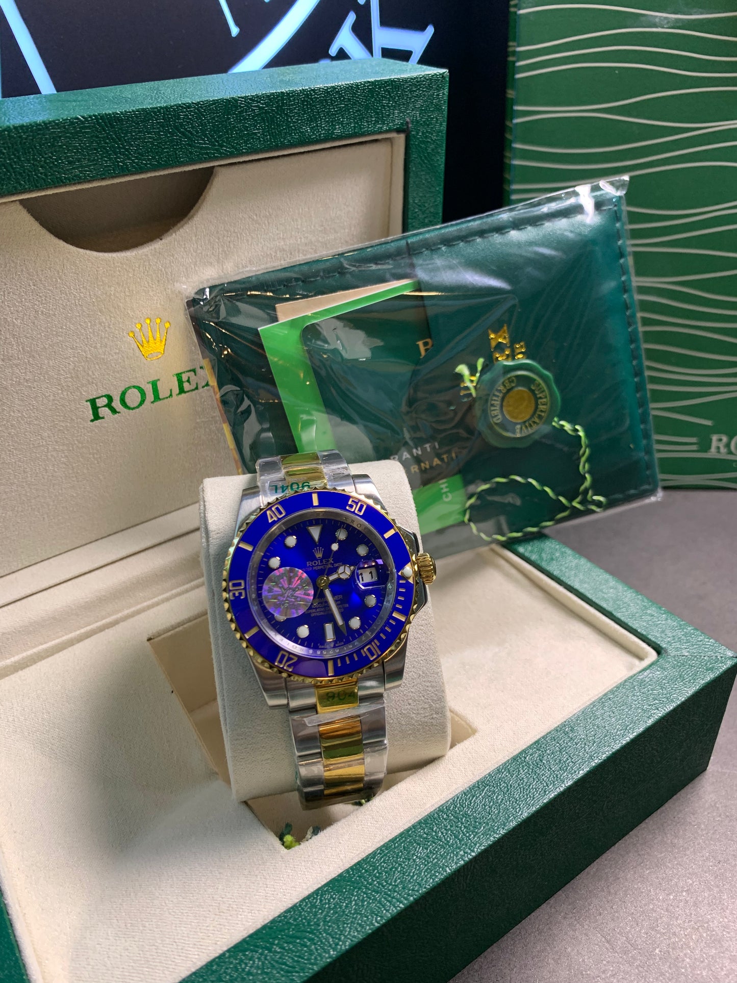 RLX Submariner Blue Dial Two-Tone Automatic Rotating Bezel 41mm