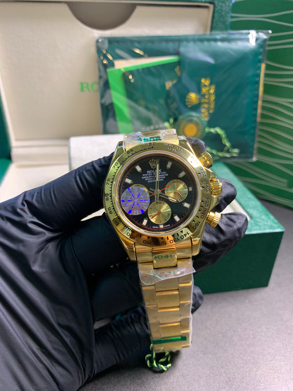 RLX Daytona Gold Chain Black Dial Automatic Chronograph 40mm
