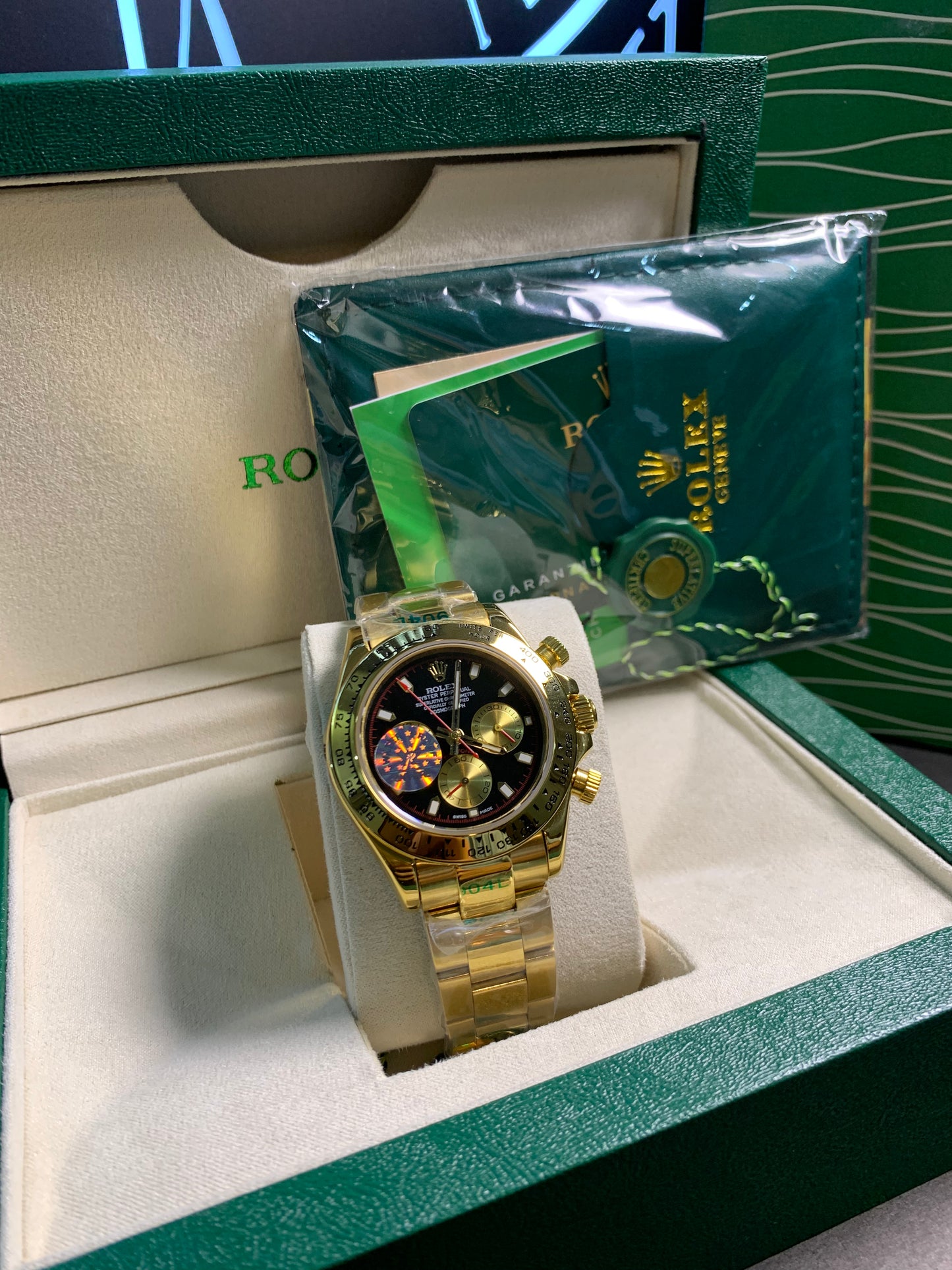 RLX Daytona Gold Chain Black Dial Automatic Chronograph 40mm