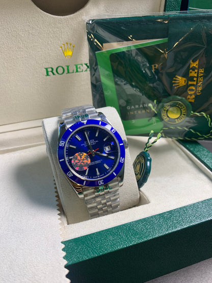 RLX Oyster Date Blue Dial Silver Chain Automatic 41mm ⌚