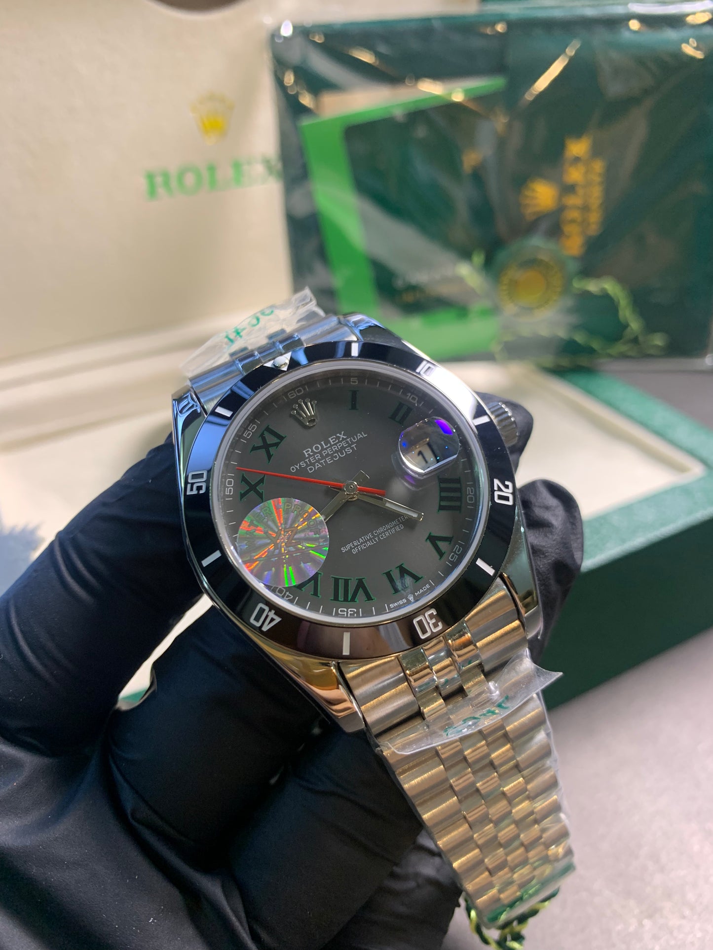 RLX Oyster Date Silver Chain Automatic 41mm ⌚