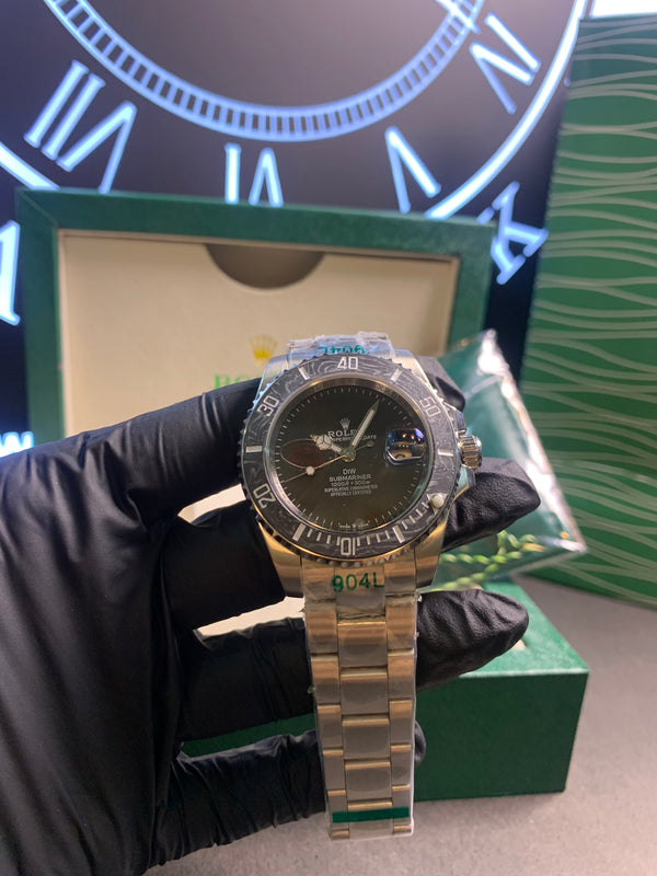 RLX Submariner DIW Carbon Bezel Silver Chain Automatic 41mm