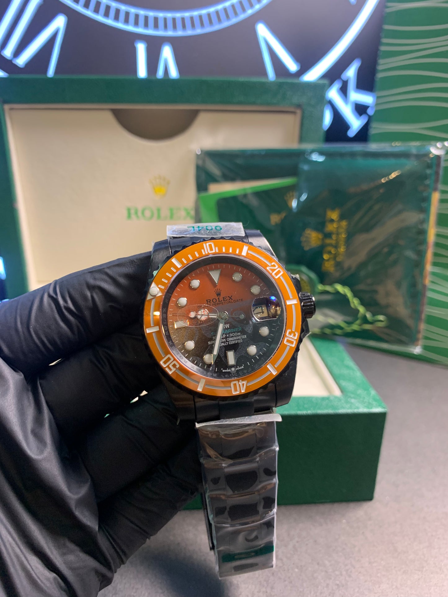 RLX Submariner DIW Carbon Bezel Black Chain Automatic 41mm