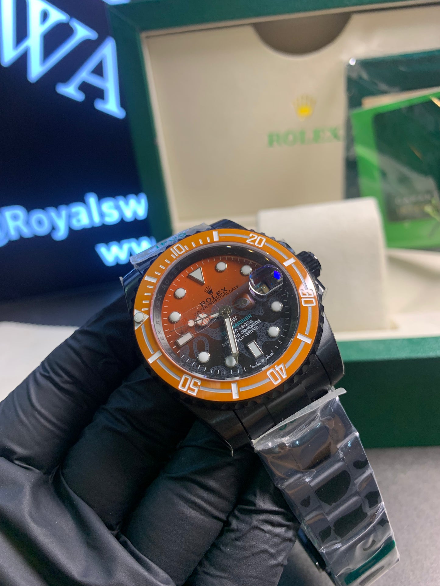 RLX Submariner DIW Carbon Bezel Black Chain Automatic 41mm