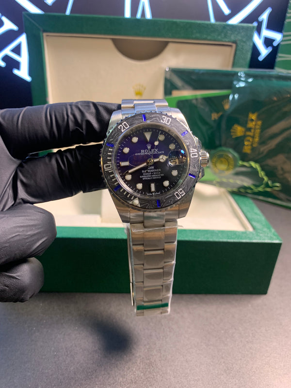 RLX Submariner DIW Carbon Bezel Silver Chain Automatic 41mm
