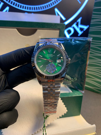 RLX Just Date Green Dial Silver Chain Automatic 40mm
