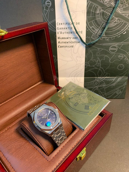 Audemars Piguet Automatic 41mm – Silver Chain, Blue Dial Luxury