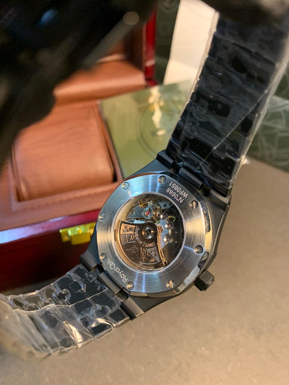 Audemars Piguet Automatic 41mm – Black Chain, Blue Dial Luxury ⌚💎