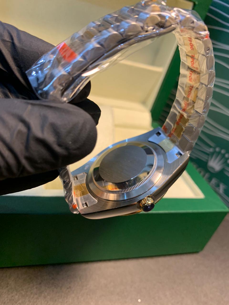 Rolex Day-Date Two tone color golden silver with Black dial