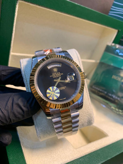 Rolex Day-Date Two tone color golden silver with Black dial