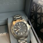TAG HEUER AUTOMATIC AQUARACER SILVER STAINLESS STEEL BLACK DIAL