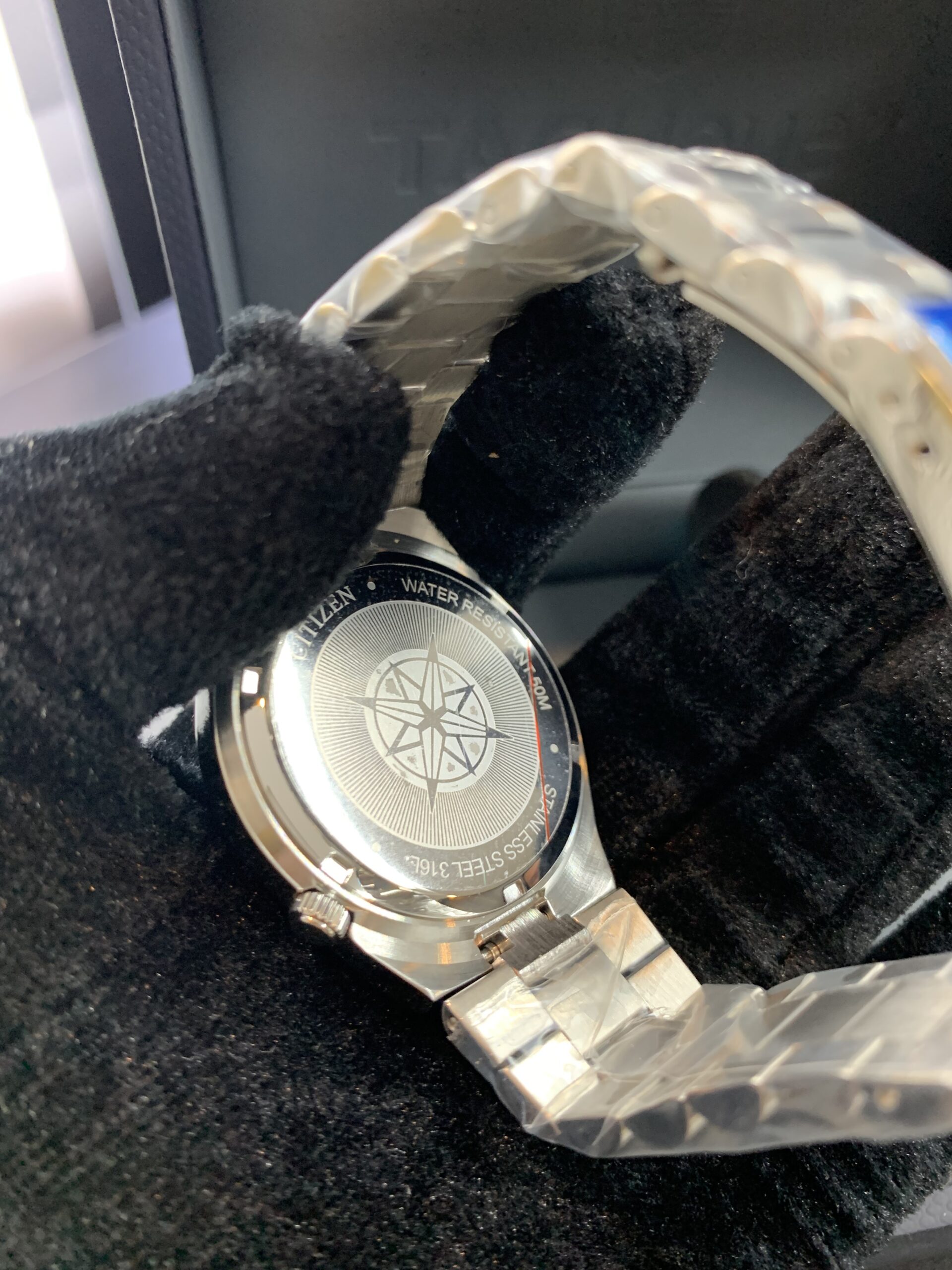 CITIZEN GENTS DATE SILVER CHAIN YELLOW DIAL